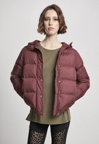 Urban Classics Puffer winterjas -L- Hooded Bordeaux rood