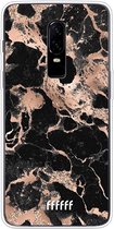 OnePlus 6 Hoesje Transparant TPU Case - Rose Gold Marble #ffffff