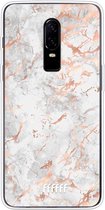 OnePlus 6 Hoesje Transparant TPU Case - Peachy Marble #ffffff
