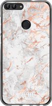 Huawei P Smart (2018) Hoesje Transparant TPU Case - Peachy Marble #ffffff