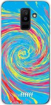 Samsung Galaxy A6 Plus (2018) Hoesje Transparant TPU Case - Swirl Tie Dye #ffffff