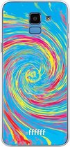 Samsung Galaxy J6 (2018) Hoesje Transparant TPU Case - Swirl Tie Dye #ffffff