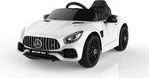 Kindervoertuig - elektrische auto - Accuauto - Kinderauto  "Mercedes AMG GT" - licentie - 12V, 2 motoren - 2,4 Ghz, MP3, lederen stoel + EVA