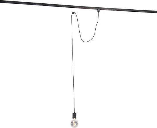 QAZQA Hanglamp met rail ophanging zwart - Cavalux