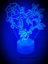 "ROOS MET HART 1 " 3D led lamp - CRAQ