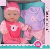 Baby Pop | Met Geluid | Praten | Dolly Star | Kleertjes | Inclusief Romper | Speen | Sinterklaascadeau | Kerstcadeau