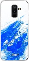 Samsung Galaxy A6 Plus (2018) Hoesje Transparant TPU Case - Blue Brush Stroke #ffffff