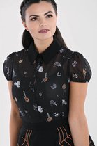 Hell Bunny Trick or Treat 40's Blouse Zwart