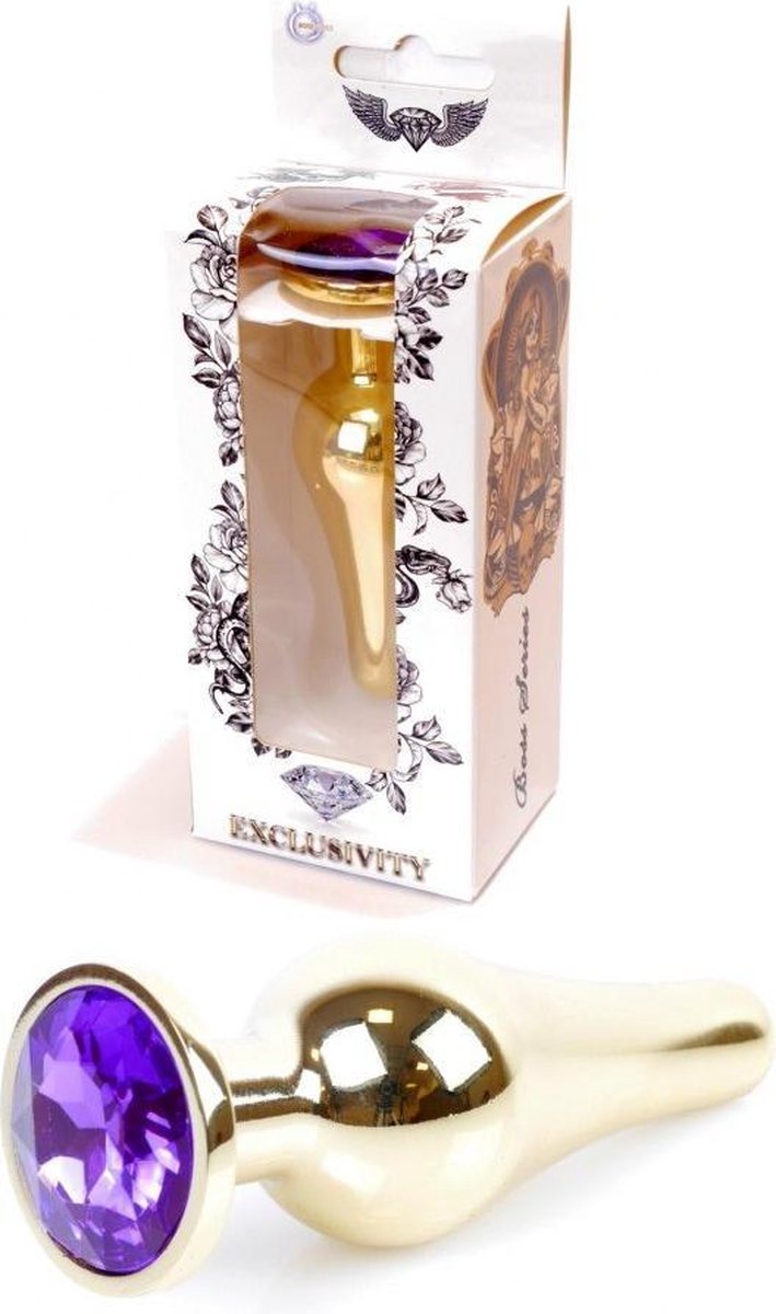 Goedkoopste Butt plug - Anaal plug- Jawellery Gold BUTT PLUG- Purple