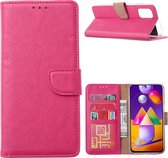 Hoesje Geschikt Voor Samsung Galaxy A42 5G hoesje bookcase Pink - Galaxy A42 wallet case portemonnee hoes cover