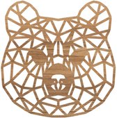 Geometrische Dieren Panda - Eiken hout - S (25x26 cm) - Cadeau - Kinderen - Geschenk - Woon decoratie - Woonkamer - Slaapkamer - Geometrische wanddecoratie - WoodWideCities