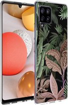 iMoshion Hoesje Geschikt voor Samsung Galaxy A42 Hoesje Siliconen - iMoshion Design hoesje - Groen / Roze / Dark Jungle