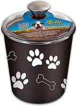 Loving Pets - RVS Snackcontainer voor Hondenkoekjes - Rubberen Ring  om Schuiven te Voorkomen - Verkrijgbaar  in 3 Kleuren - Espresso