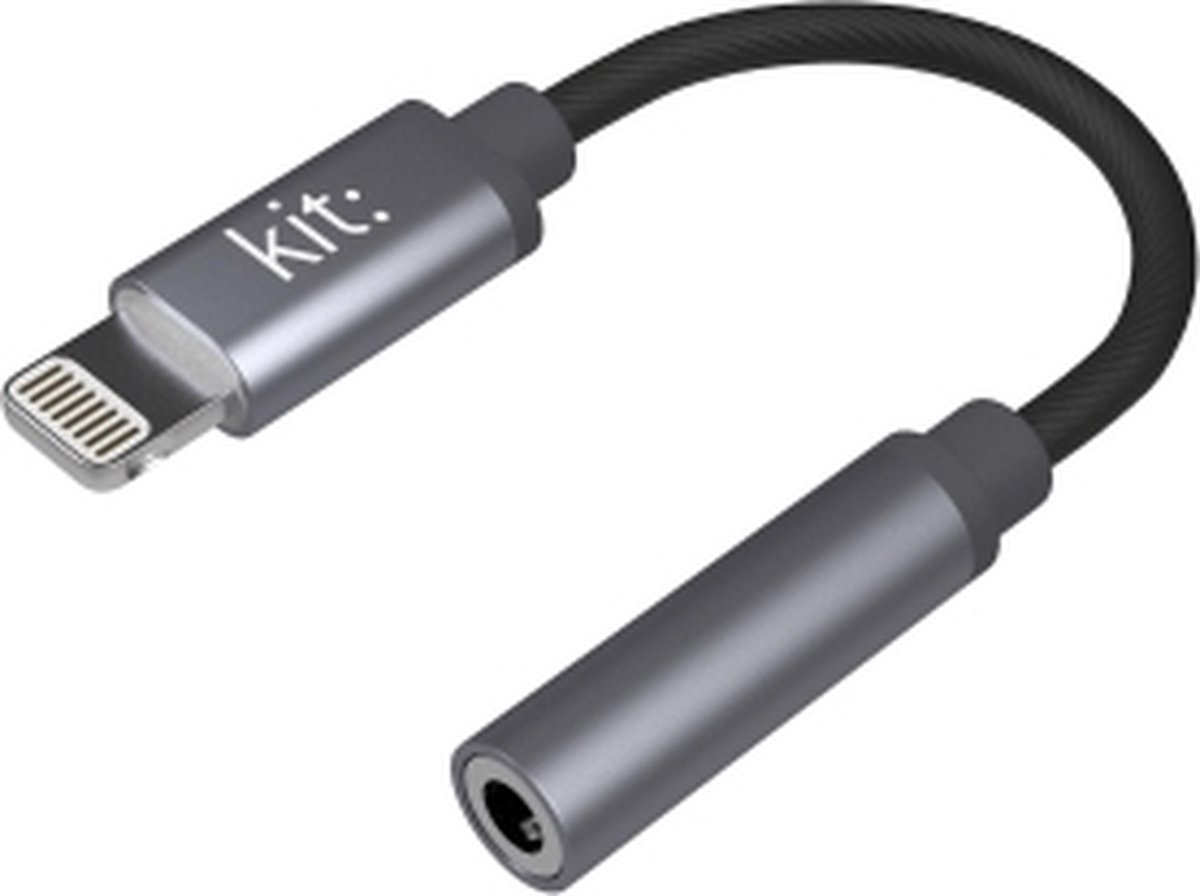Kit PRAC-C35SG mobiele telefoonkabel Zwart 0,05 m 3.5mm Lightning