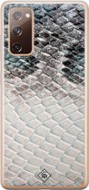 Samsung S20 FE hoesje siliconen - Oh my snake | Samsung Galaxy S20 FE case | blauw | TPU backcover transparant