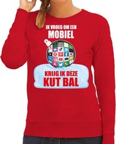 Kut Kerstbal sweater / Kersttrui Ik vroeg om een mobiel krijg ik deze kut bal rood voor dames - Kerstkleding / Christmas outfit XS