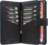 iPhone 12 Pro Max Bookcase hoesje - Pierre Cardin - Effen Zwart - Leer