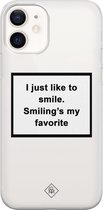 iPhone 12 transparant hoesje - Always smiling | Apple iPhone 12 case | TPU backcover transparant