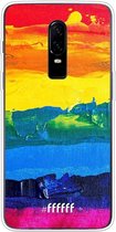 OnePlus 6 Hoesje Transparant TPU Case - Rainbow Canvas #ffffff