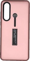 LitaLife Huawei P30 Roze achterkant hoesje - Hoesje met kickstand en vinger lus strap -  Back Cover hoesje met standaard - softtouch - Shockproof Armor hoesje - Schokbestendige bac