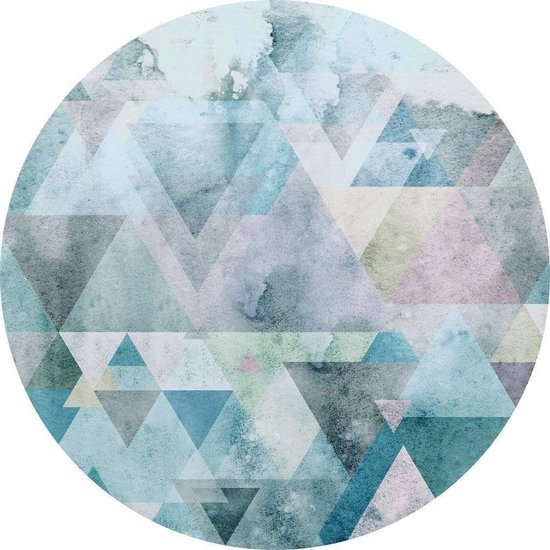 Fotobehang - Blueprism 125x125cm - Rond - Vliesbehang - Zelfklevend