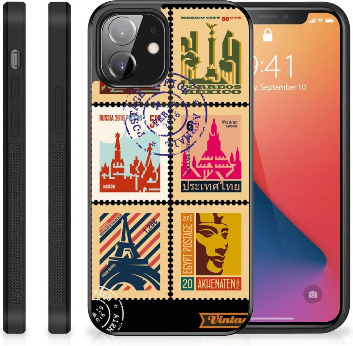 iPhone 12 Mini Silicone Hoesje Postzegels
