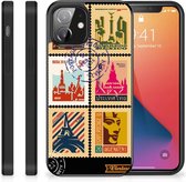 Trendy Telefoonhoesjes iPhone 12 Mini GSM Hoesje met Zwarte rand Postzegels