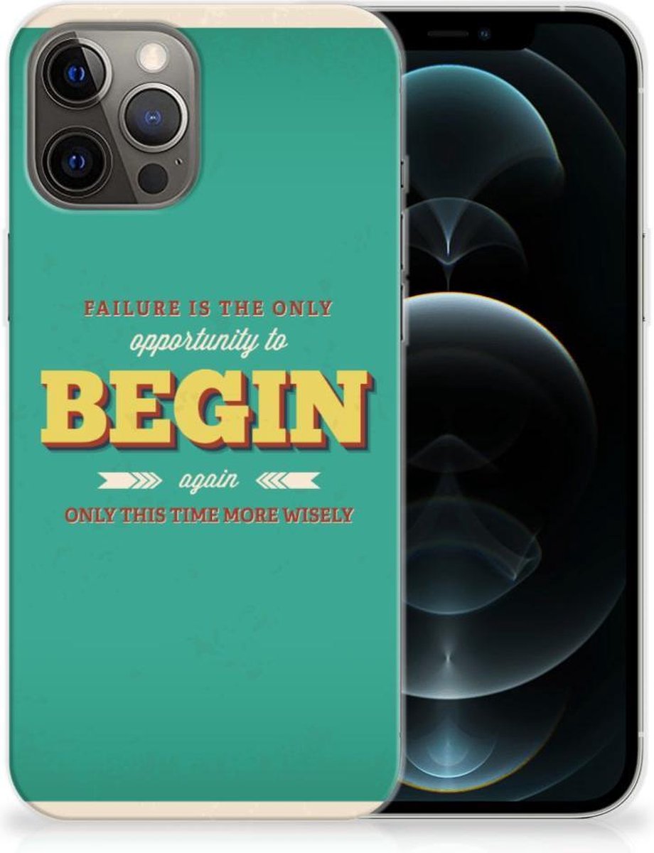 iPhone 12 Pro Max Siliconen hoesje met naam Quote Begin
