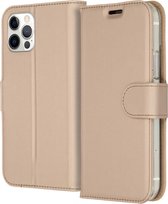iPhone 12 Pro / 12 Hoesje Met Pasjeshouder - Accezz Wallet Softcase Bookcase - goud
