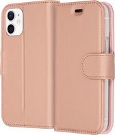 iPhone 12 Mini Hoesje Met Pasjeshouder - Accezz Wallet Softcase Bookcase - Roze