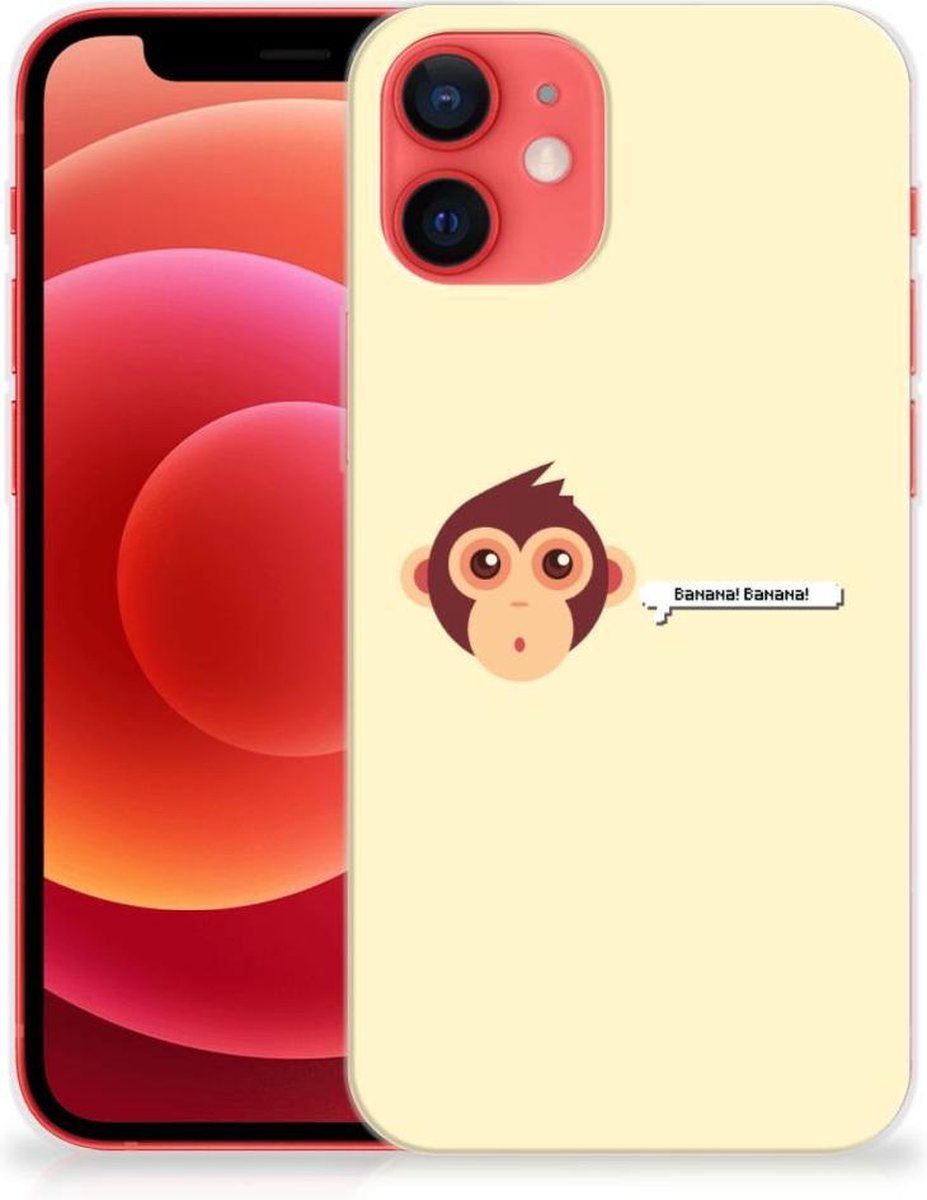Back Cover voor iPhone 12 Mini Telefoonhoesje met Naam Monkey