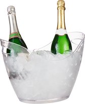 seau à glace relaxdays transparent - refroidisseur de vin - seau à champagne - refroidisseur de boissons - 6 litres