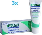 3x GUM Original White tandpasta - 75 ml - Voordeelpakket