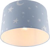 Olucia Stars - Kinderkamer plafondlamp - Blauw/Wit - E27