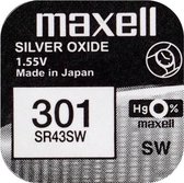 SR43SW horloge batterij 301 Maxell (10 stuks)