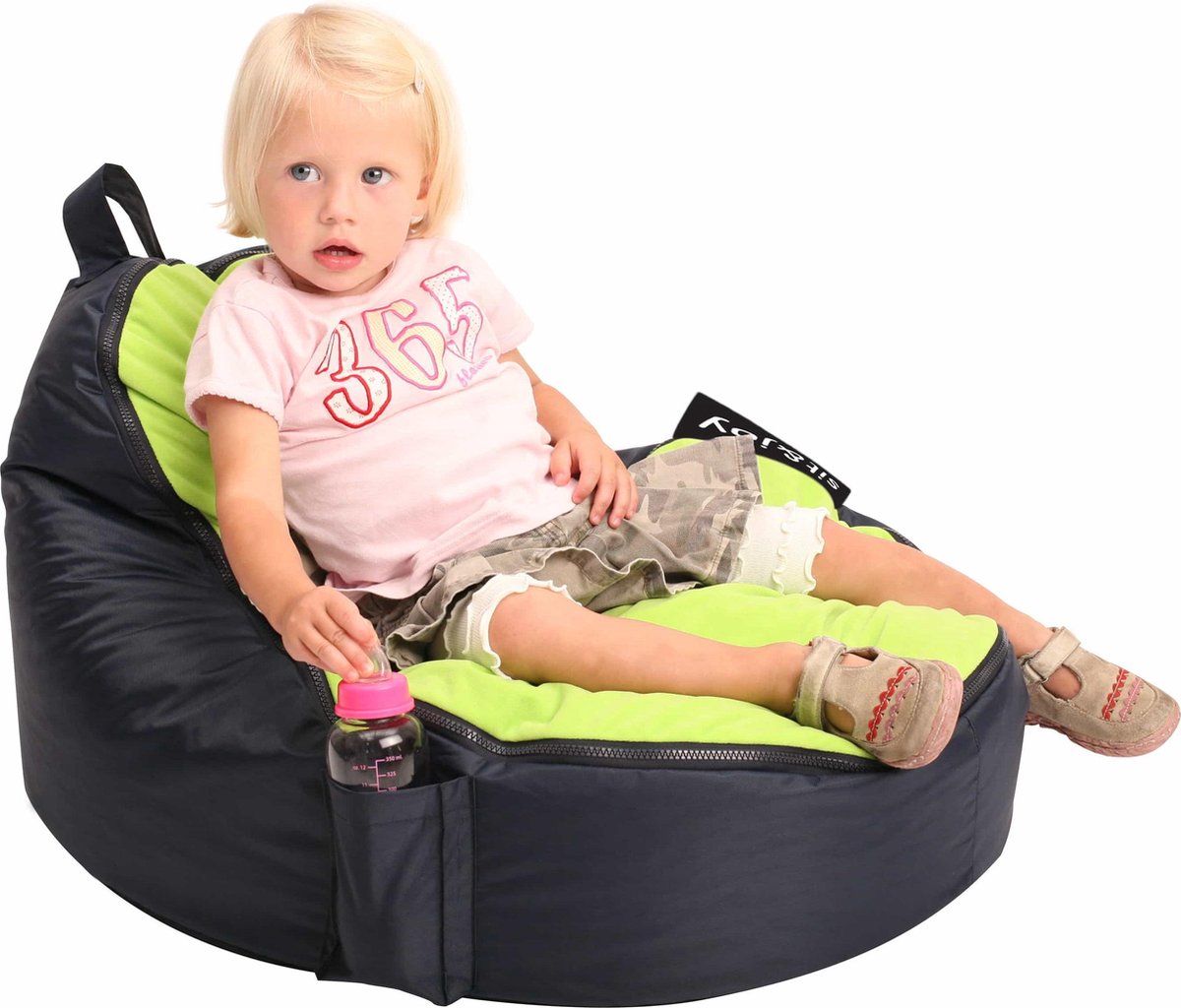 Baby zitzak 'Dinga' Lime (Groen) | Baby | 2x wasbare hoes | Waterbestendig | Dubbel gestikt | Gevuld met Flexipearl® | Sit&Joy®