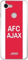 Google Pixel 3 Hoesje Transparant TPU Case - AFC Ajax - met opdruk #ffffff