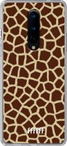 OnePlus 8 Hoesje Transparant TPU Case - Giraffe Print #ffffff
