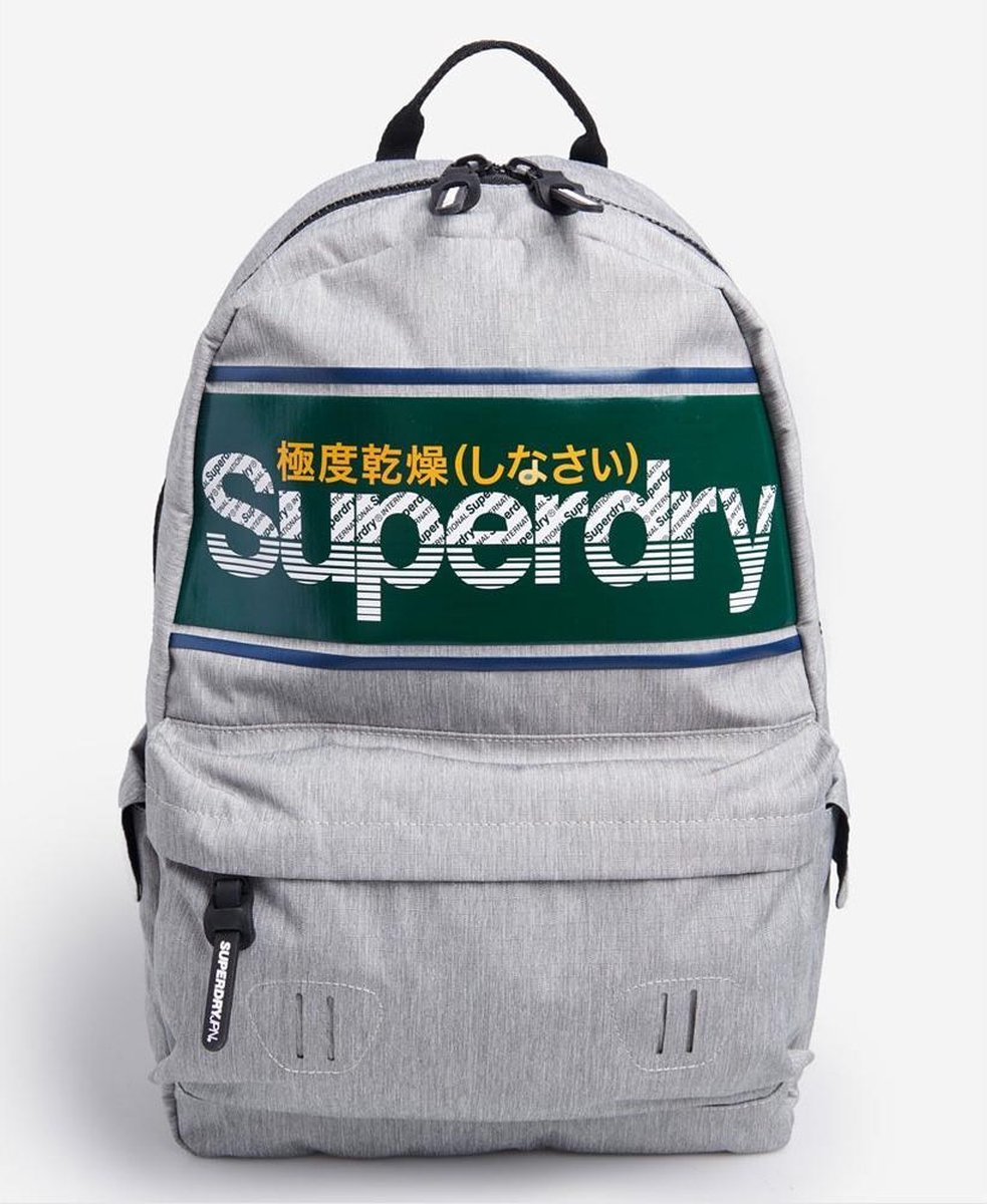 Superdry Montana Stripe Logo Backpack Grey Marl