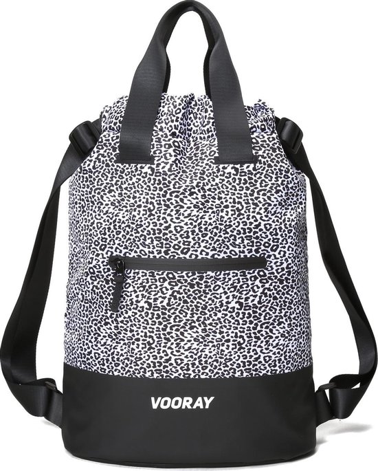 Vooray Flex Cinch Backpack - 23L Rugtas met Trekkoord (Leopard)