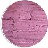 Forex Wandcirkel - Muur Roze - 20x20cm Foto op Wandcirkel (met ophangsysteem)