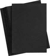Gekleurd Karton, A4, 210x297 mm, 180 gr, zwart, 100 vel/ 1 doos | Knutselpapier | Knutselkarton