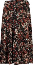 Cassis - Female - Knielange rok met bloemenprint  - Roodbruin