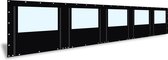 Veranda zeil PVC met raam en ritsen | 10 meter breed | 250cm hoog - Zwart