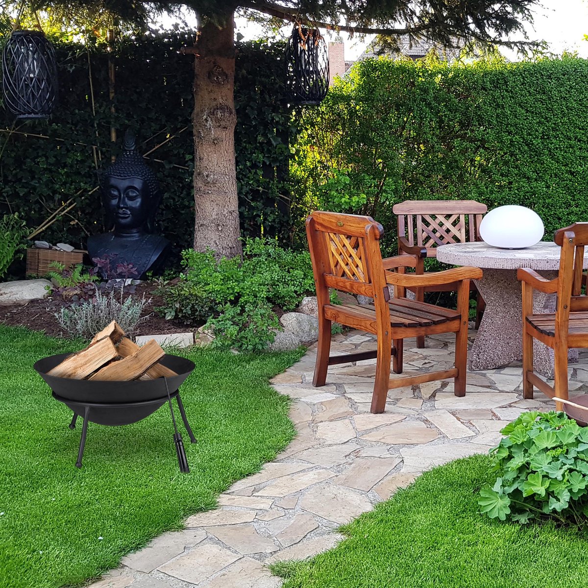 relaxdays Vuurschaal 60 cm bbq Staal Rond