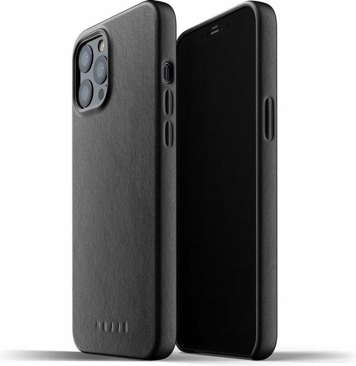 Mujjo - Full Leather Case geschikt voor iPhone 12 Pro Max - Zwart