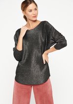 LOLALIZA Lurex  trui met vleermuisouwen - Zwart - Maat M