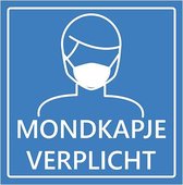 Asfaltsticker mondmasker verplicht - blauw