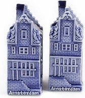 peper en zout stelletje- grachtenpanden - Amsterdam - delftsblauw