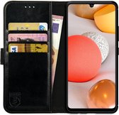 Rosso Element Book Case Wallet Hoesje Geschikt voor Samsung Galaxy A42 | Portemonnee | 3 Pasjes | Magneetsluiting | Stand Functie | Zwart